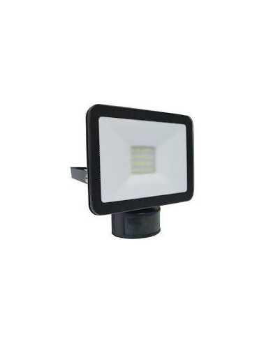 Interelec 402913 Proyector Ext Con Sensor Led 20w Negro De Movimiento 6000k Ip44 (sanson 13007/pir)