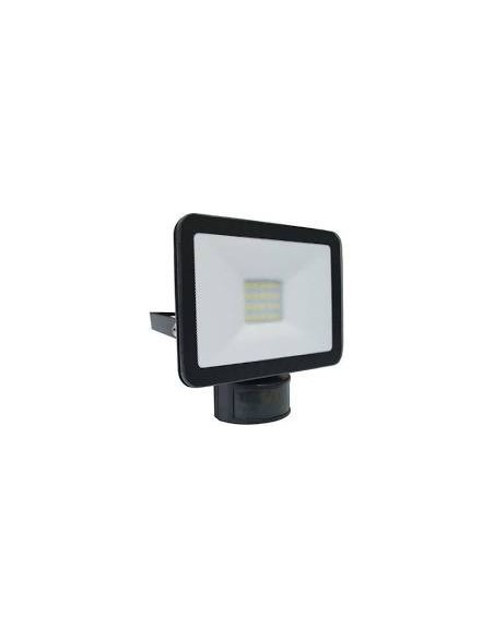 Interelec 402913 Proyector Ext Con Sensor Led 20w Negro De Movimiento 6000k Ip44 (sanson 13007/pir)