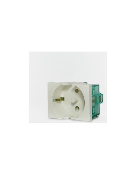 Cambre   7673  Modulo Toma  Schuko 16 A C Polo A Tierra C/led Testigo - Blanco Linea Hospitalaria