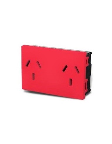 Cambre   7674  Modulo Toma Doble C/led Testigo - Rojo Linea Hospitalaria