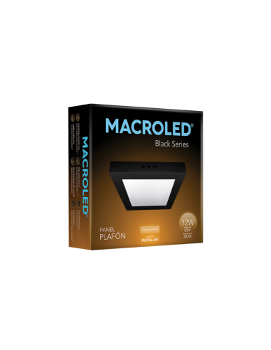 Macroled Npc12ww Plafon Led Negro...