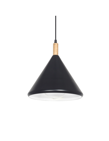 Carilux Cono Colgante Metal Y Madera...